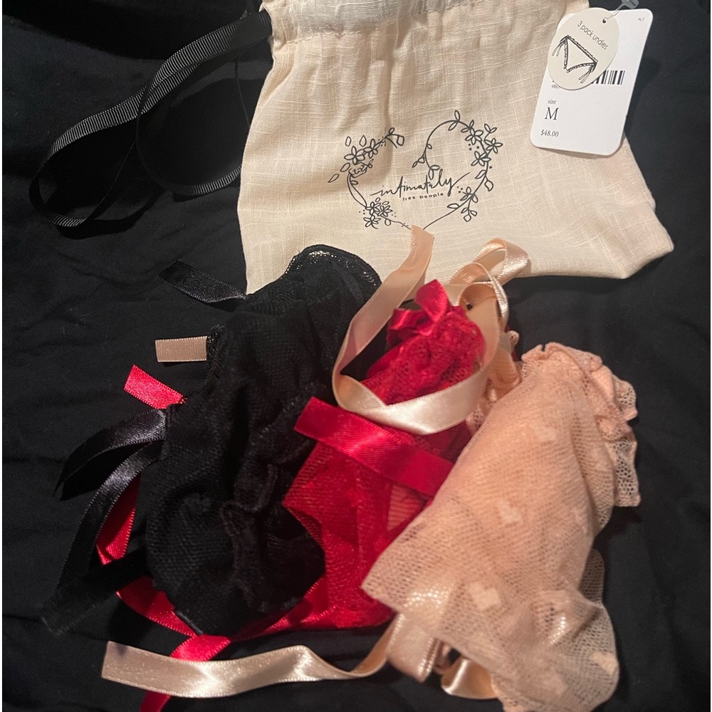 Free People Intimately 3-pack heart underwear set